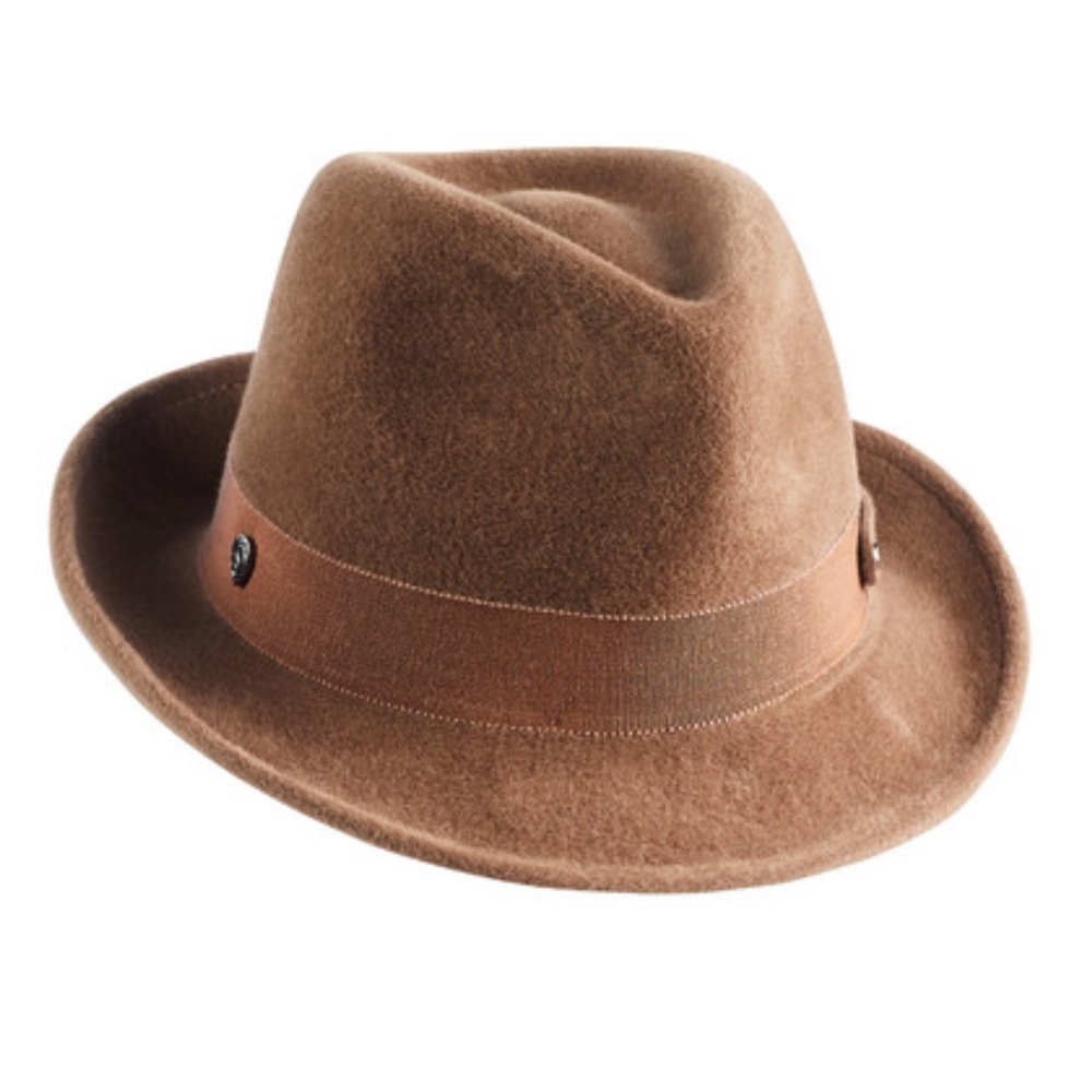 NWT Helen Kaminski Enzo Clove/Brandy Brown Felt Fur Fedora Hat - Picture 13 of 16